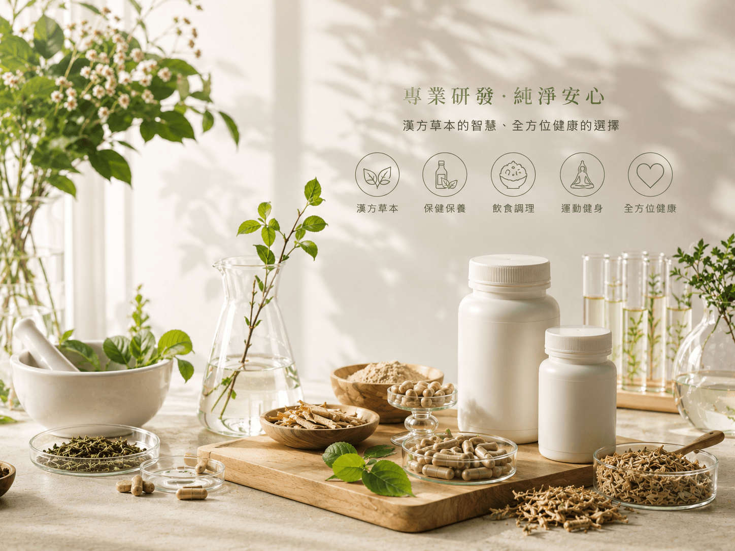 漢方草本文化融入日常:專營素食保健食品、植萃美容保養品|專業研發代工一站式服務